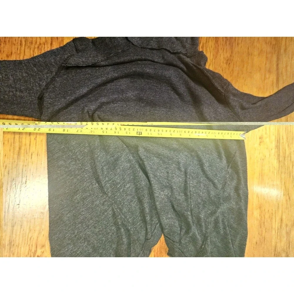 Free People We The Free Tara Split Back Turtleneck Sweater Charcoal Gray Large